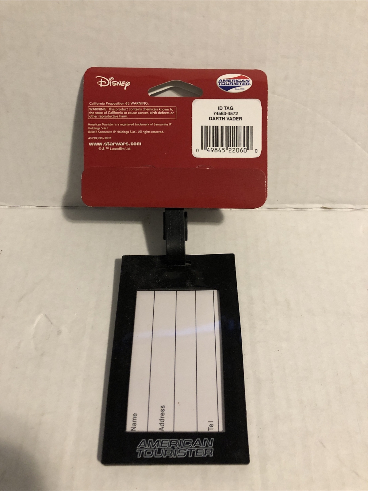 American Tourister Star Wars Luggage Tag, Darth Vader Black, One Size
