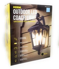 New Koda LED Coach Wall Light Lantern Dusk to Dawn Black - Outdoor Lighting Fixt