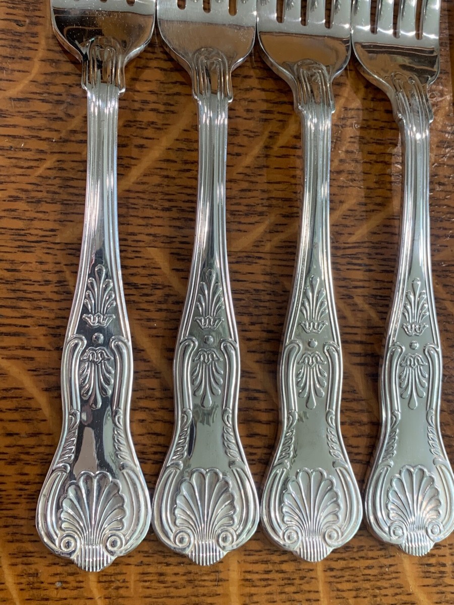 ★keike★ Shape of Perth Dark Silver 4 DJ Kings Pattern Silverplate 7 7/8
