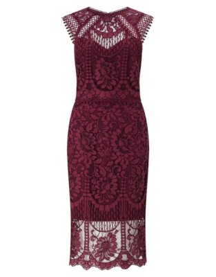 chinese dress ladies Berry Lace Midi Dress Teuta Matoshi