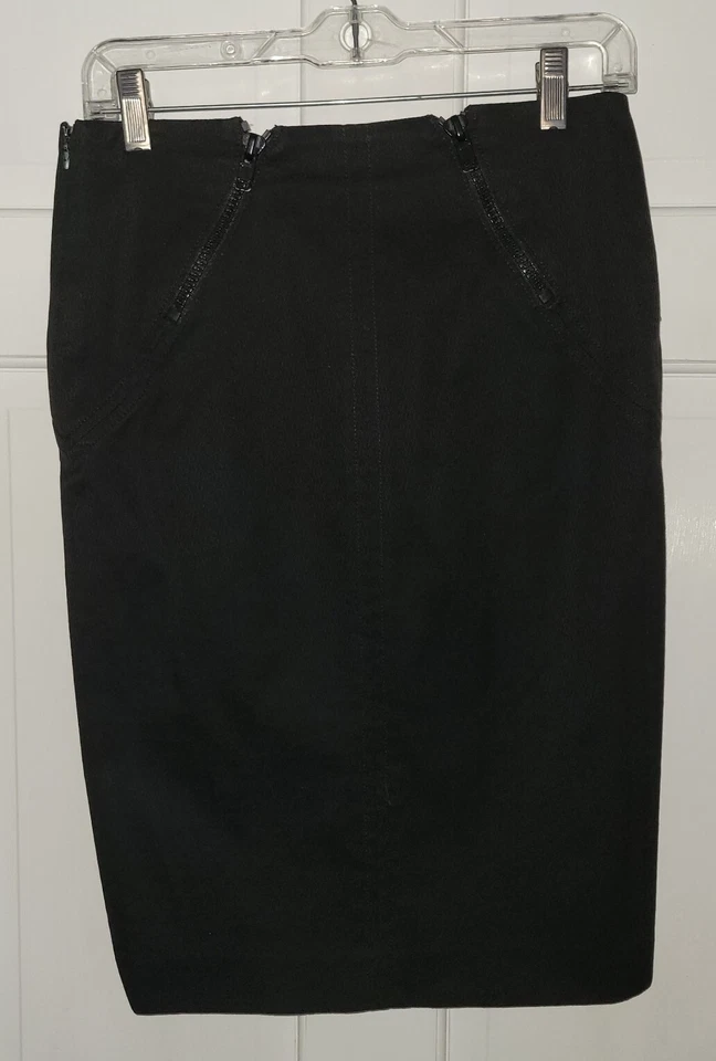 Falda alessandro dell aqua negra elástica recta lápiz cremallera 40 italiana XS Foto 4 de 4