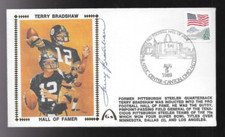 Terry Bradshaw Franco Harris LC Greenwood Joe Greene Auto Gateway Stamp Steelers