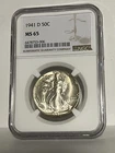 1941-D Walking Liberty Half Dollar * NGC Graded MS 65 * Beautiful Coin