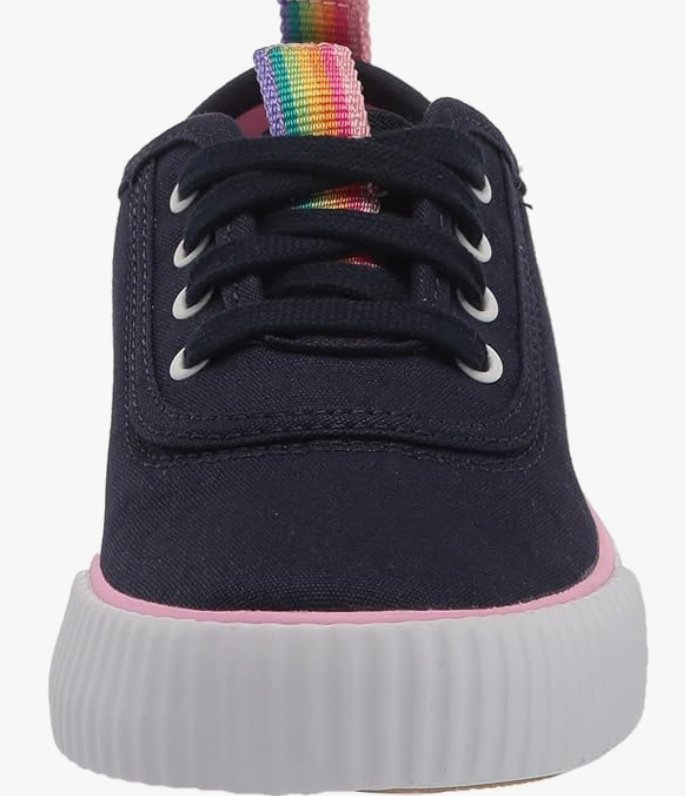 Keds Kid's TopKick Washable Slip On Sneaker, Navy/Rainbow, 6 Medium Big Kid