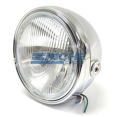 7.5'' Side Mount Chrome ECE Japanese Motorcycle Headlight Honda Kawasaki Cafe