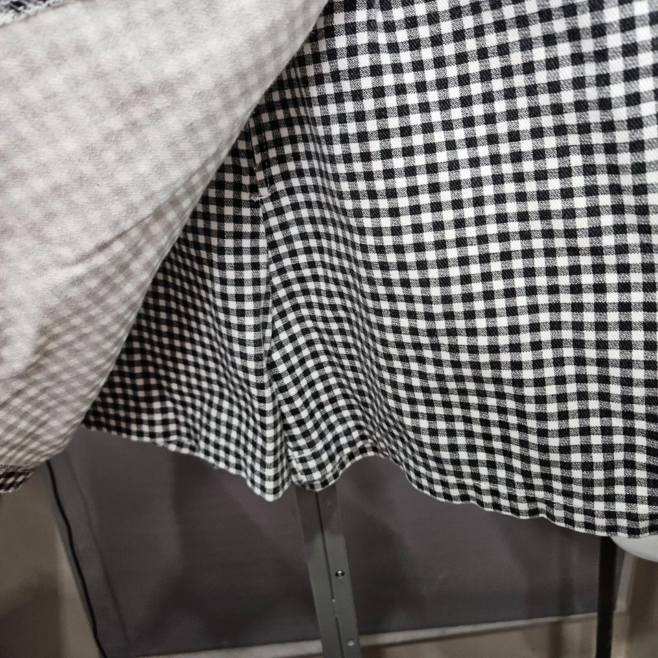 Be Bop Women Skort Wrap Skirt Mini Short 3 S Junior Plaid Check Black White Belt - Image 3 of 4