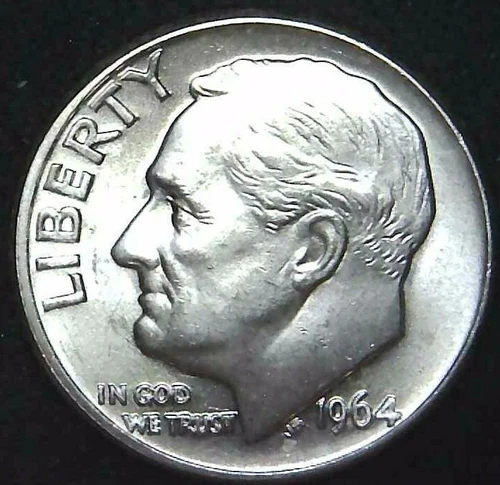 1964-D 10C Roosevelt Dime BU 90% Silver 21olu0808-2