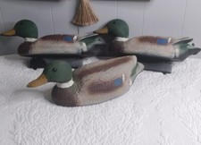 Vtg Flambeau Duck Decoys Lot of 3 Male Mallards Plastic Hunting 16โ USA MADE