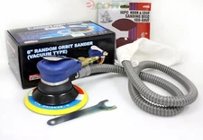 6" Air Random Orbital Palm Sander Vacuum Type w/20pc 80 & 100-Grit Sanding Disc