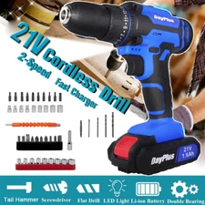 21V Cordless Drill Electric Drill Tool Set with Variable Speed Drill/Driver Bits