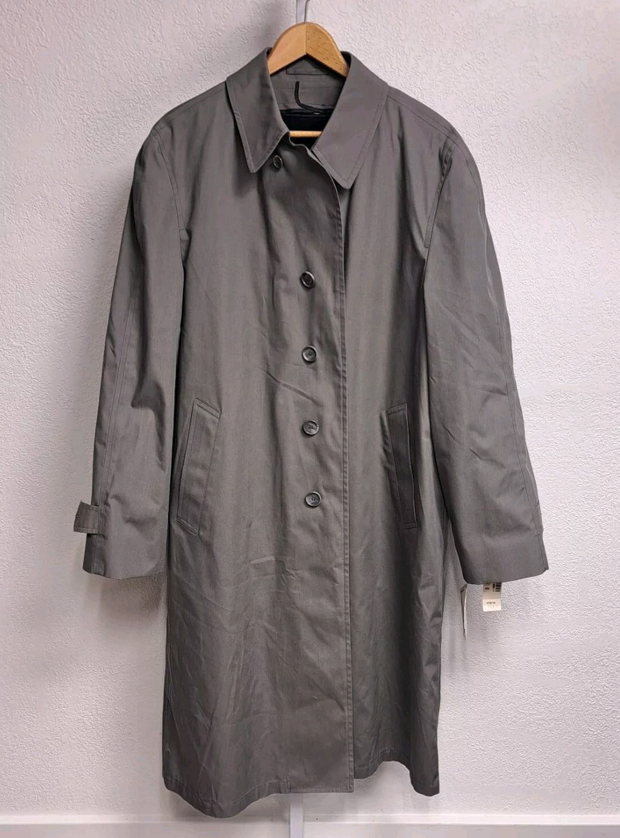 Vintage London Fog Trench Coat Mens 44 Gray Andes Detachable