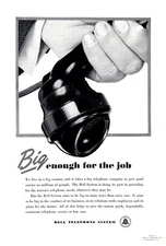 Bell Telephone System Big Enough for the Job Print Advertisement 1940