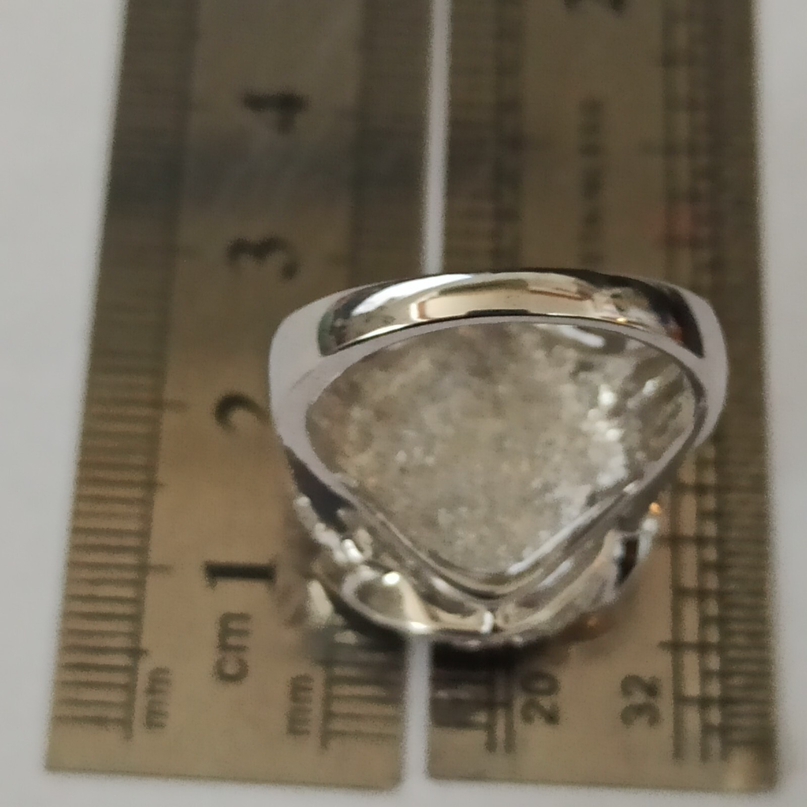 Clear Crystal Ring Faceted Statement Vintage Sign… - image 10