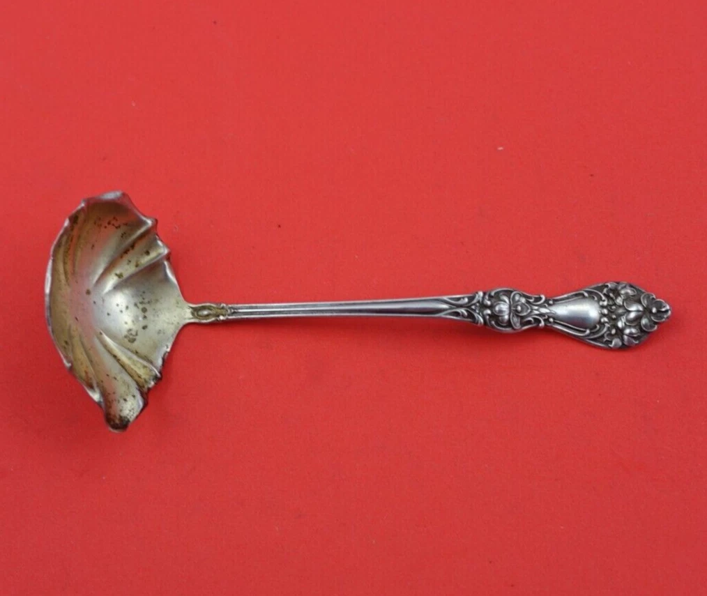 Floral by Baker-Manchester Sterling Silver Sauce Ladle Fluted with Spout 5 1/2"