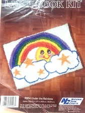 National Yarn Crafts latch hook kit R864 Under the Rainbow NIB 20in x 27in 