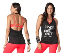 Zumba For All Halter Top - Bold Black size Small, Medium, Large ~ New!