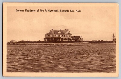 Vintage Postcard Of Mrs. A. Hunnewells Summer Residence Buzzards Bay Mass. #1447