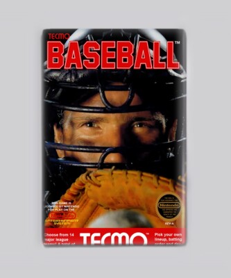 TECMO BASEBALL - 2''x3'' FRIDGE MAGNET (nintendo nes video game 80s box art MLB)