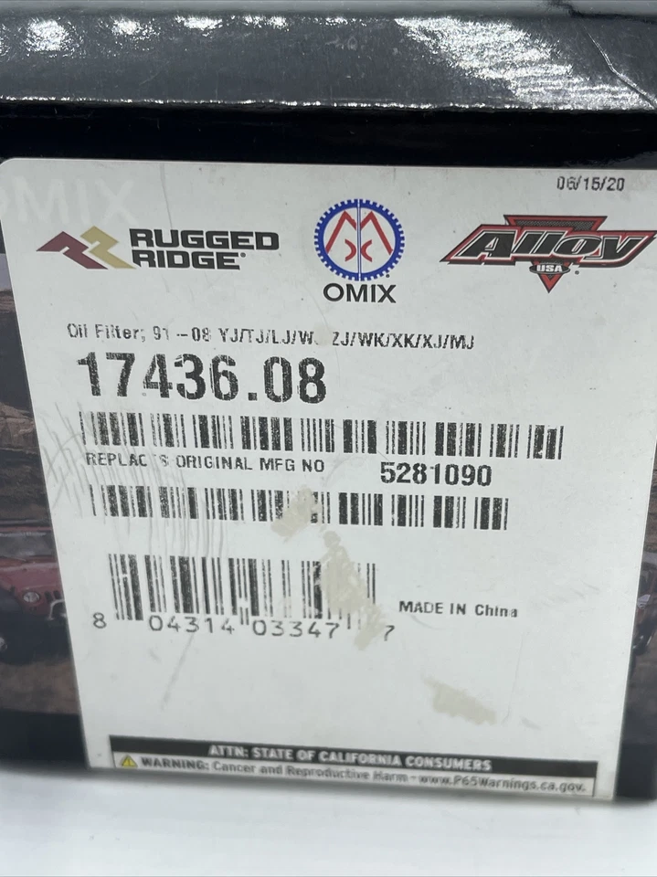 Rugged Ridge Oil Filter  For 91-08 Jeep Wrangler Engine SAE Thread 17436.08 - Image 4 of 4