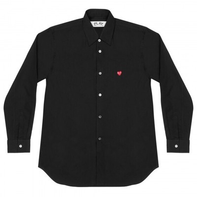 black cdg play shirt