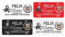 Felix The Cat Cadillac License Aluminum Plate Insert Lowrider Chevy Truck Car