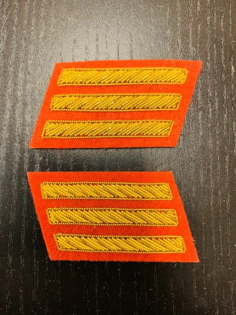 CSA Gold Embroidered Captains Bars - RED Background Pair - NEW | eBay