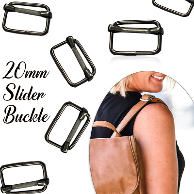 20mm Metal Tri Glide sliding bar Loop Ring adjusters buckles Webbing Slider