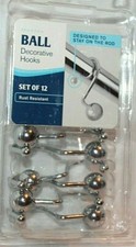 Maytex Ball Chrome Decorative Hooks Set of 12