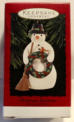 Hallmark 1996 Christmas Snowman Keepsake Ornament Marjolein Bastin MIB