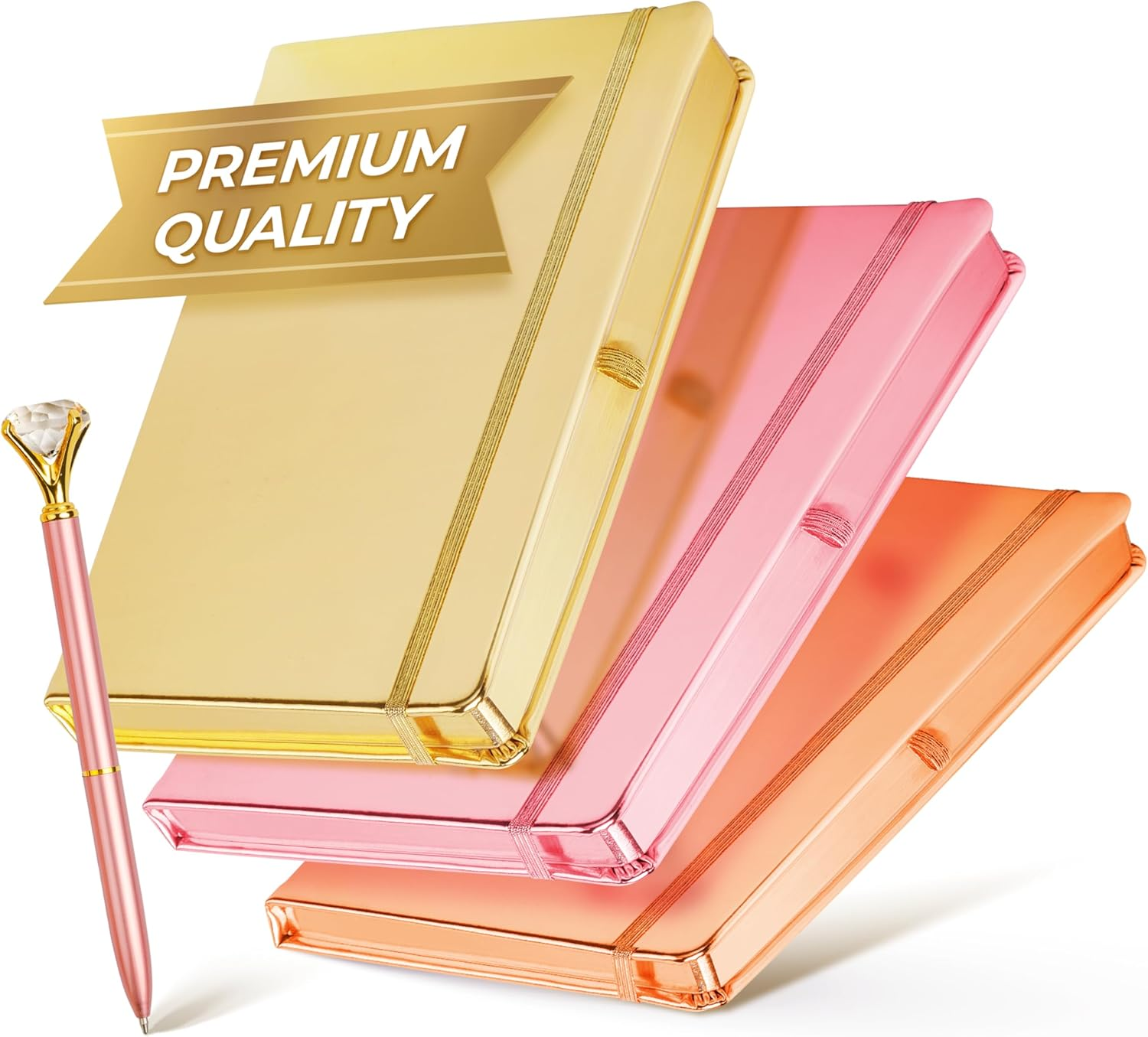 Cute 3-Pack Journals for Teens with Matching Pens - Floral Notebook Set for Girls  -image