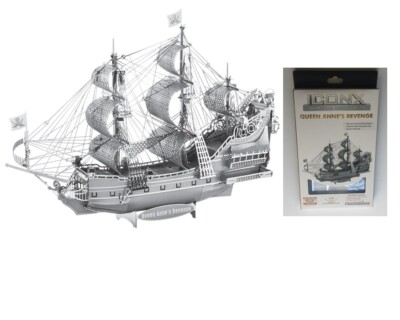 Fascinations Metal Earth ICONX Queen Ann's Revenge Ship 3D laser cut Model Kit 