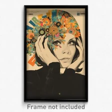 Greek Movie Poster - Woman Feeling Worthy, Husky Grey Neckerchief (Art Print)