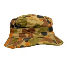 Military Style Heavy Duty Cotton Bucket Hat - AusCam Camo-Various Sizes- New