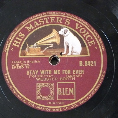 78rpm WEBSTER BOOTH stay with me for ever / vienna city of my dreams