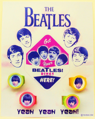 Rare Beatles Vending Machine Rings On Header Card Never Seen Before!