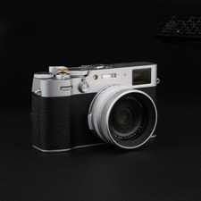 Haoge Metal Lens Hood with UV Filter for Fujifilm Fuji X100VI Camera Silver