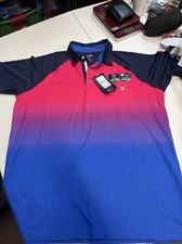 Chaps Performance Golf Polo -Men's Moisture Wicking Dazzling Blue- UPF 30 Sz L