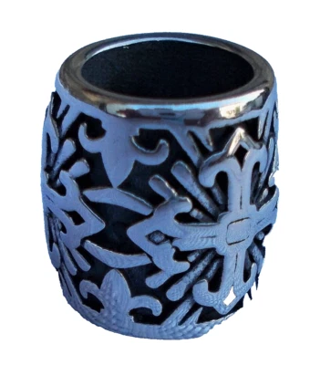 EDELSTAHL GROß LOCH BEADS - KREUZ - ARMBÄNDER KETTEN BARTSCHMUCK 8,5MM LOCH - Bild 1 von 3