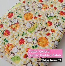 By the FQ / Cotton Oxford Pre-Quilted Padded Fabric / Sanrio Pochacco Official