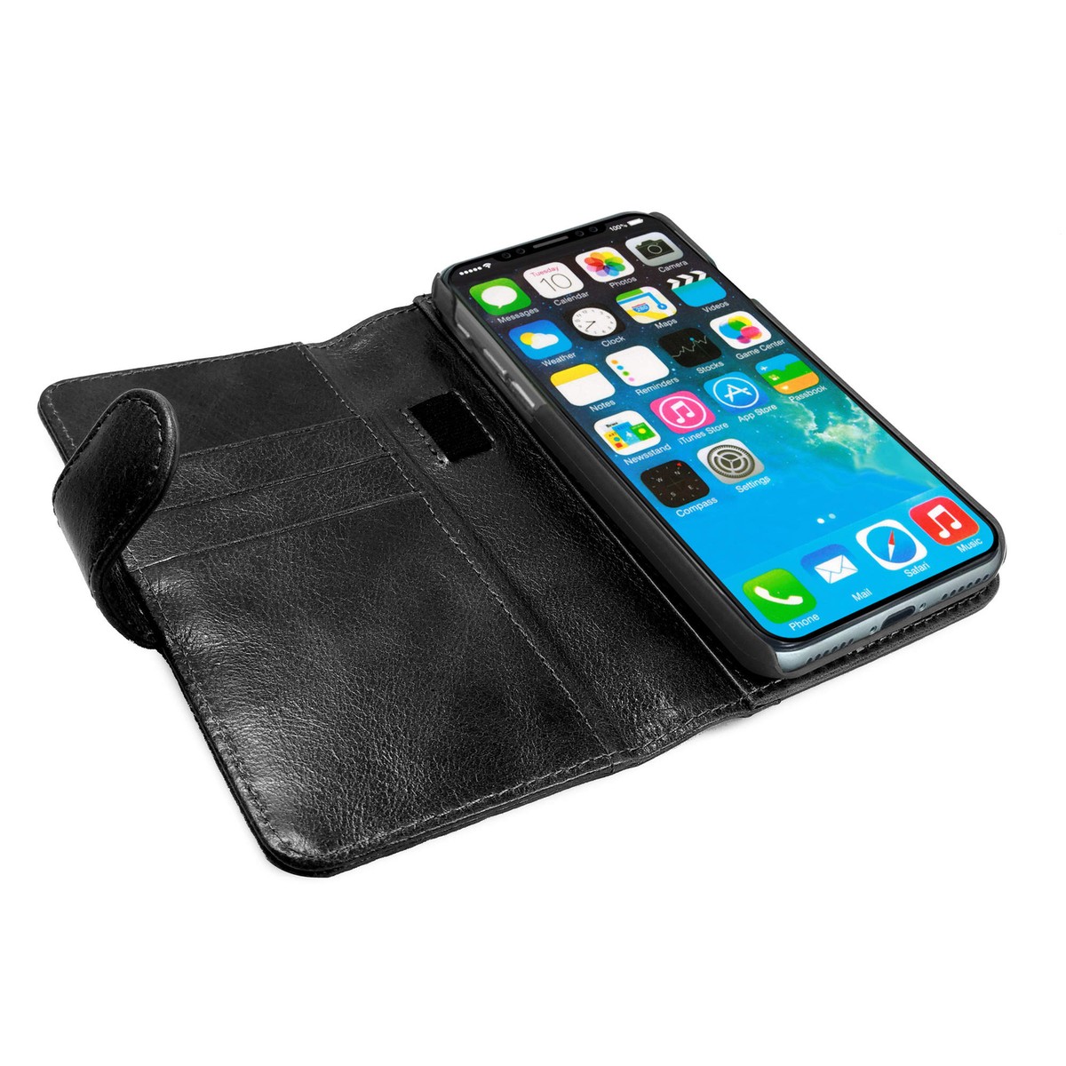 TUFF LUV Genuine Leather Wallet Case Magnetic Shell for iPhone 7/8
