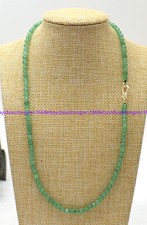 4mm Natural Green Jade Round Gemstone Beads Necklace 18-30 Inch