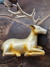 Two christmas reindeer decorations Resin And Gold Glitter Antlers