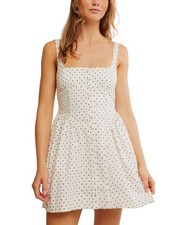 Free People Women's Printed Astrid Mini Dress, Ivory Combo, L