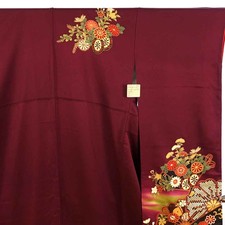  Women  Silk  M  Rank B Purple Furisode  Nagajuban Set