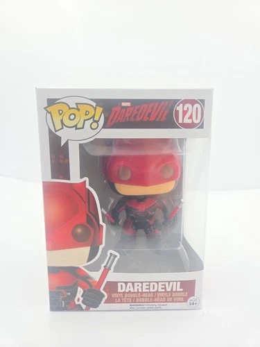 Funko Pop #120 Daredevil Marvel Netflix Red Suit Figure Vinyl Collectible VG