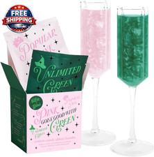 X Art of Sucre Pink Green Cotton Candy Glitter Drink Bombs - 4 Pc, Edible Glitte
