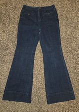 Pilcro Letterpress Flare Jeans Anthropologie Womens Superscript Dark Wash Siz 29