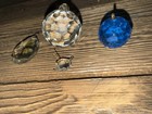 Vintage Chandelier Crystal Prisms Lot 4pc Teardrop Ball Blue Clear Pendants Gems — photo 4