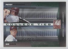 2008 Donruss Elite Extra Edition College Ties Green Ike Davis Petey Paramore 4l3