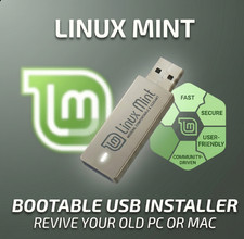 Linux Mint 3-in-1 Bootable USB Cinnamon MATE Xfce 64-bit Linux OS USB